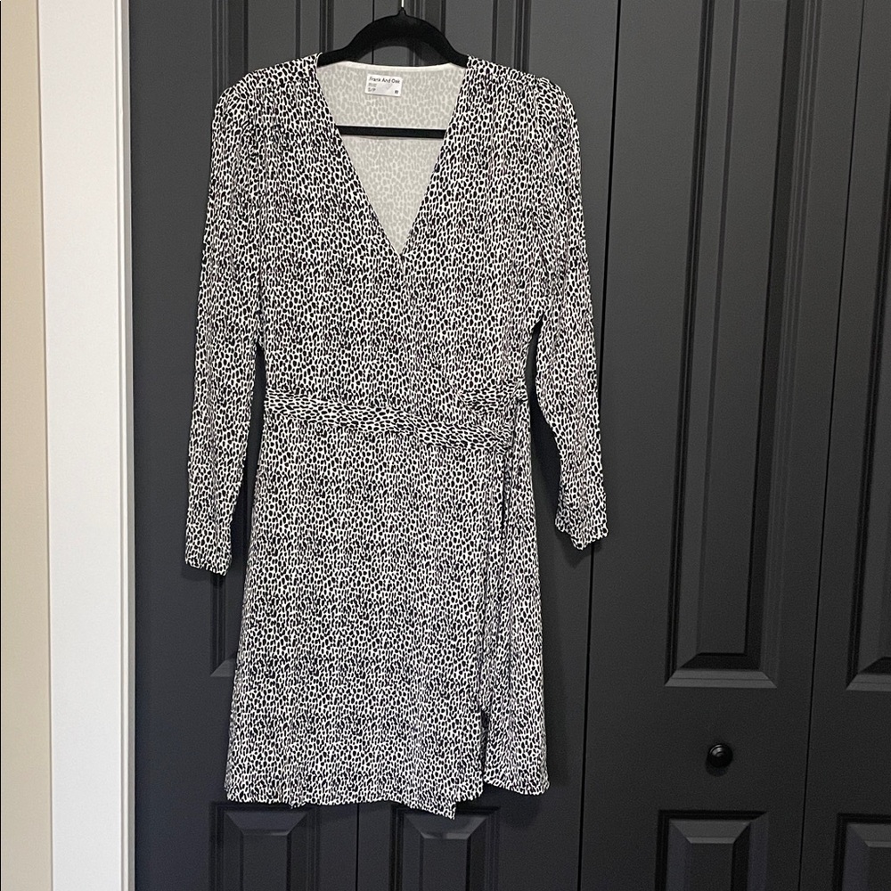 Frank and Oak Animal Print Wrap Dress